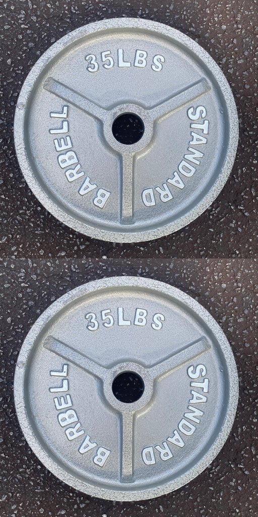 Pro WIDE LIP Metal Olympic Plates - 35 Lbs (Pair)