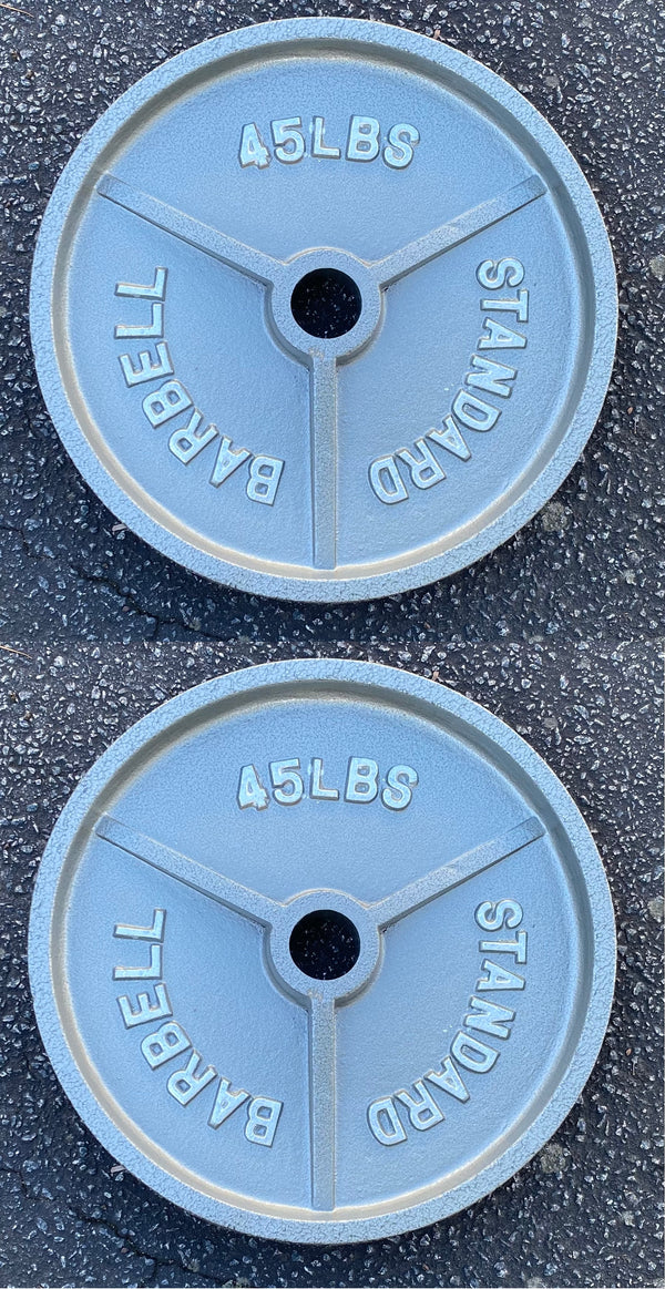 Pro WIDE LIP Metal Olympic Plates - 45 Lbs (Pair)