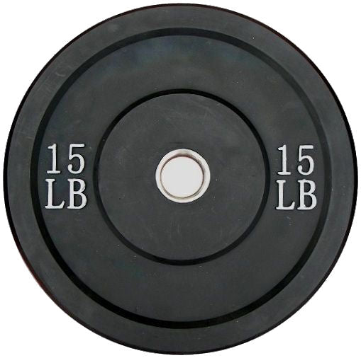 15 Lb BLACK Bumper Plate (Pair)