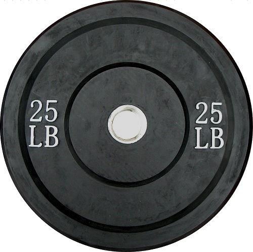 25 Lb BLACK Bumper Plate (Pair)