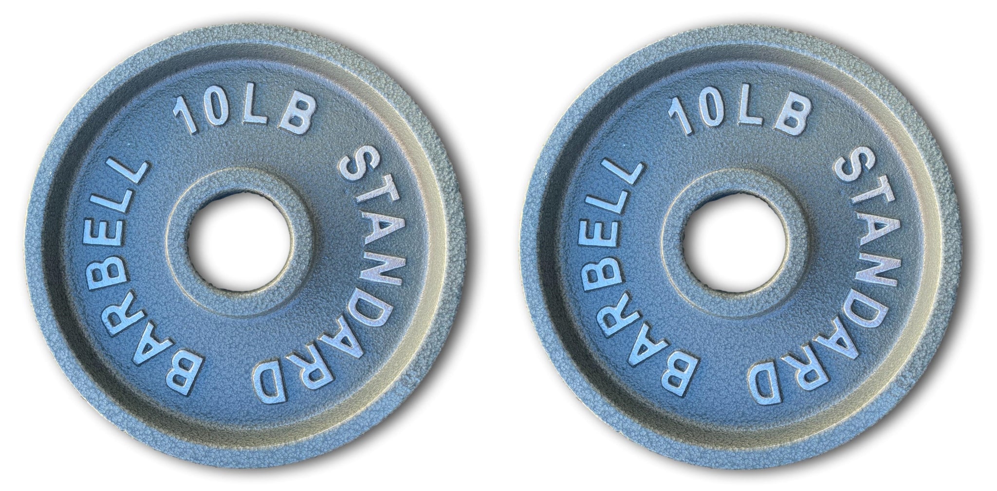 Standard Barbell Olympic Weight Plates, 10 lbs Each, Cast Iron, Black ... 10 lbs olympic plates