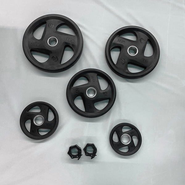 Rubber Coated Olympic Grip Plate Set