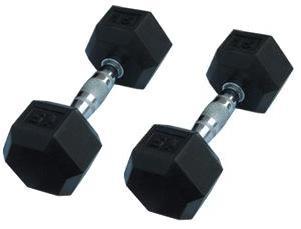 Rubber Hex Dumbbells (Select by Pair)